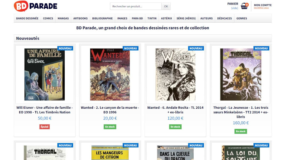 BD Parade, Bandes dessinées rares et de collection